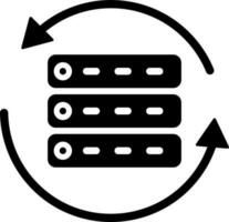 Transfer or reloading web server icon in Black and White color. vector