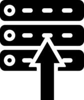 Glyph upload server icon or symbol. vector