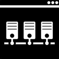 Online internet server connection icon in Black and White color. vector