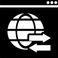 Online internet data transfer icon in Black and White color. vector