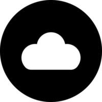 Cloud glyph icon in flat style. vector