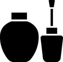 Nail polish icon icon in Black and White color. vector