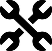 Wrench icon in black color. vector