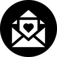 Love letter or mail icon in Black and White color. vector