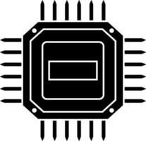 Isolated processor chip icon in Black and White color. vector