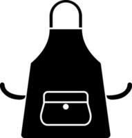 Black and White apron icon in flat style. vector