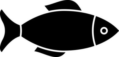 pescado icono o símbolo en negro y blanco color. vector