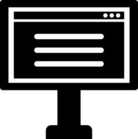 Sign or symbol of desktop in Black and White color. vector