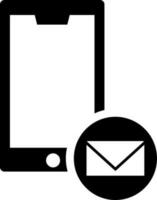 Message in smartphone or e-mail icon. vector