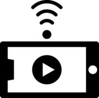 Video streaming icon in smartphone. vector