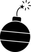 Vector illustration of bomb in Black and White color.