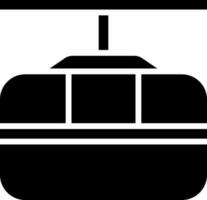 Black and White illustration of cable car icon. vector