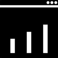 Glyph bar graph on web page icon or symbol. vector