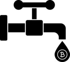 Faucet with bitcoin sign or symbol. vector