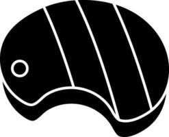 Steak icon in Black and White color. vector