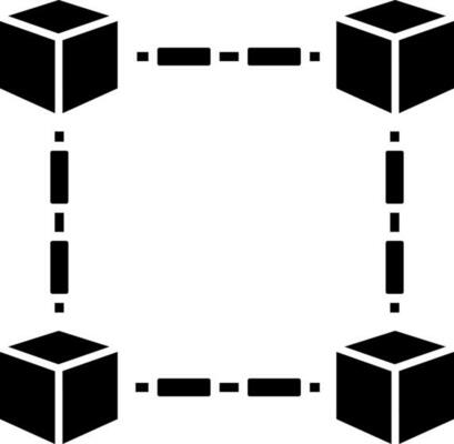 Black and White blockchain icon or symbol.