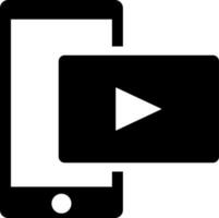 Online video icon with smartphone. vector