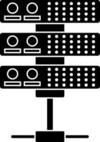 Flat style server icon in Black and White color. vector