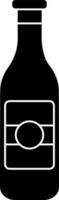 Vector illustration of wine bottle in Black and White color.