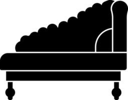 Flat style sofa icon in Black and White color. vector