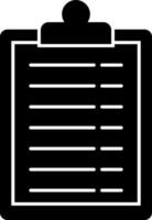 Clipboard icon in black and white color. vector