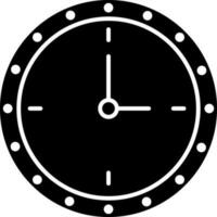 ilustración de un pared reloj icono en negro y blanco color. vector