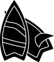 Surfboard icon or symbol in Black and White color. vector