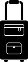 Luggage bag icon or symbol in flat style. vector