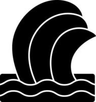 Waves icon or symbol in Black and White color. vector