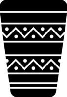 Conga drum icon in Black and White color. vector