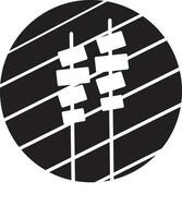 Top view of barbecue grill icon in Black and White color. vector