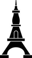 Eiffel Tower icon in Black and White color. vector