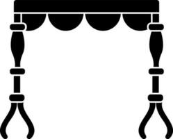 Flat style table icon in Black and White color. vector