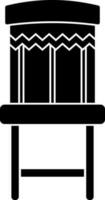 Illustration of a chair icon in Black and White color. vector