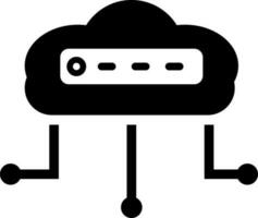 Cloud computing icon in flat style. vector