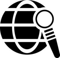 Global searching icon in Black and White color. vector