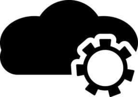 Cloud setting icon in Black and White color. vector