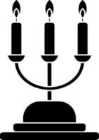 Flat style candelabra icon in Black and White color. vector