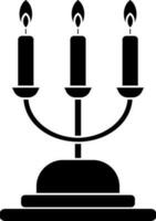 Flat style candelabra icon in Black and White color. vector