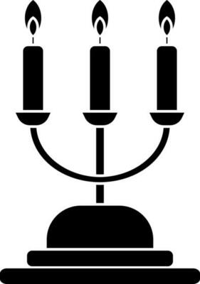 Flat style candelabra icon in Black and White color.