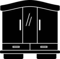 Cupboard icon in Black and White color. vector