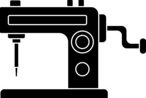 Sewing machine icon in Black and White color. vector