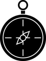 Vector illustration of compass in Black and White color.