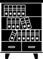 Flat style shelf icon in Black and White color. vector