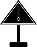 Danger sign board icon in Black and White color. vector