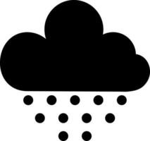 plano estilo nevando nube icono. vector