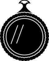 Glyph mirror icon in Black and White color. vector