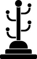 Black and White coat rack icon in flat style. vector