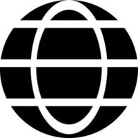 Black and White globe or browser icon in flat style. vector