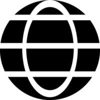 Black and White globe or browser icon in flat style. vector